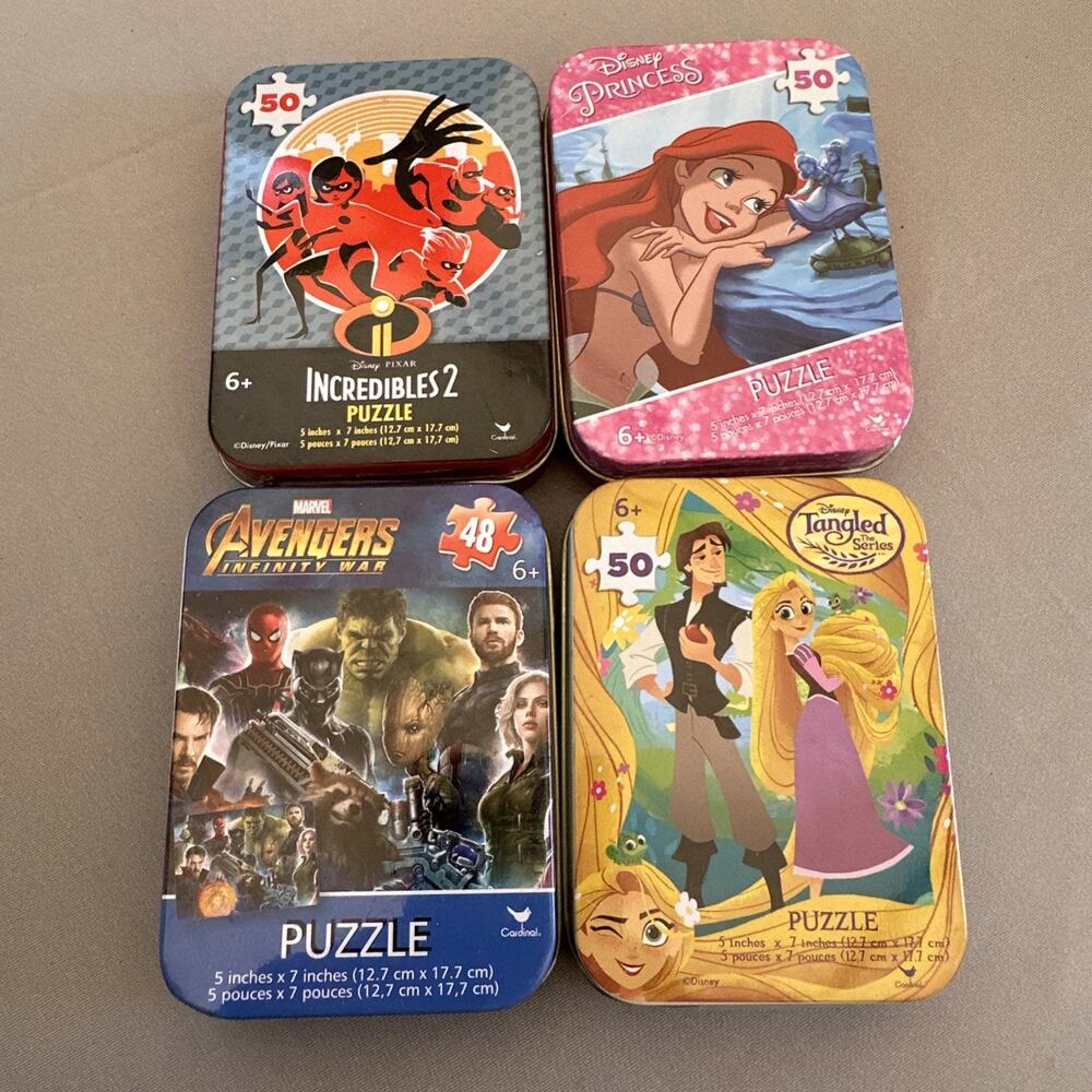 Cardinal Disney Marvel 5x7 Inch Puzzles Tangled Avengers Princess Incredibles